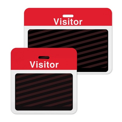 TEMPbadge Clip-On Back Parts for Two-Piece Expiring Badges, VISITOR, 3" x 3"