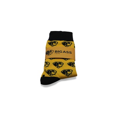 Yellow Black Logo Sock