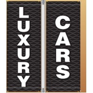 18 Oz. Vinyl Pole Banner Set - Luxury Cars (3'x8')