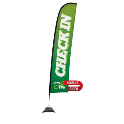 17' Premium Blade Sail Sign Flag, 2-Sided, Scissor Base