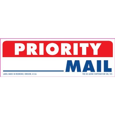 Priority Mail Paper Labels - 1" x 3"