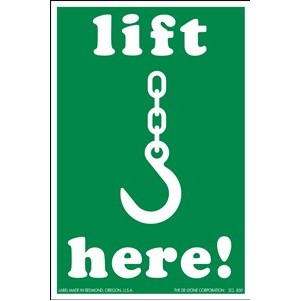 Lift Here! Special Handling Paper Labels - 4" x 6"
