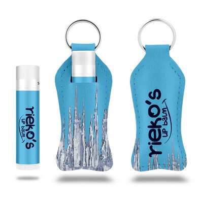 Poly Rubber Key Fob w/Lip Balm