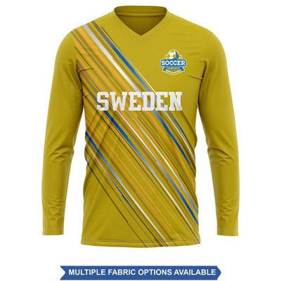 Sublimation Long Sleeve Soccer Jersey - Mesh Options - Men's, Women's, Kids'