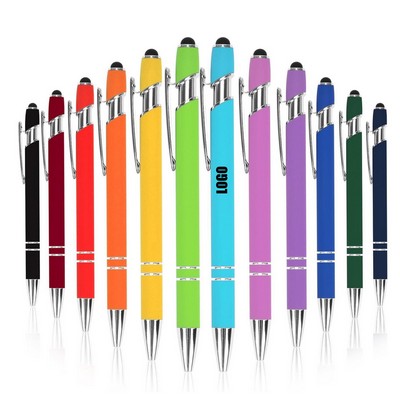 2-in-1 Stylus Retractable Ballpoint Pen with Stylus tip