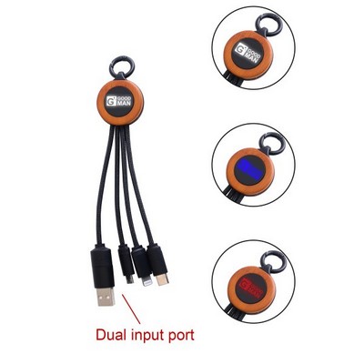5 in 1 RPET LED Charging Cable-Round Shape