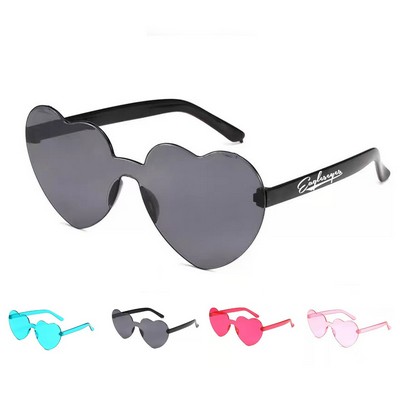 Heart-shaped Rimless Sunglasses