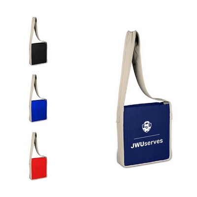 Colored Sling Bag with Natural Handles