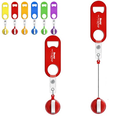 Bottle Opener with Badge Reel