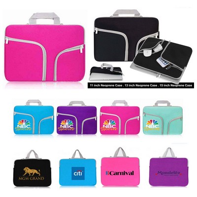 Promotek iBank® Neoprene Case for 15" Laptop Tablet Notebook with handle (Pink)