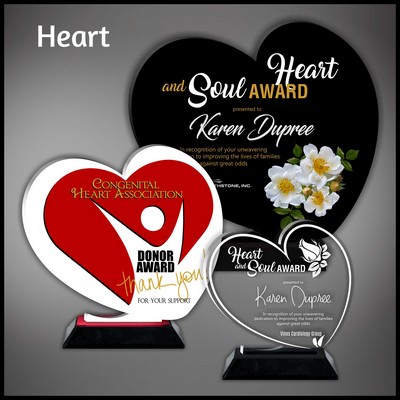 9" Black Heart Budget Acrylic Award