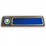 Genuine Walnut Desk Block w/Federal Aviation Administration Medallion & Blue Plate