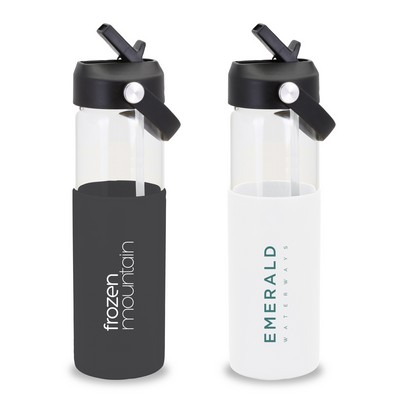 20 Oz. Lucid Glass Bottle w/Silicone Sleeve