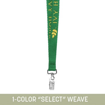 1/2" Woven Lanyard w/ Swivel Bulldog Clip - "Select" Weave