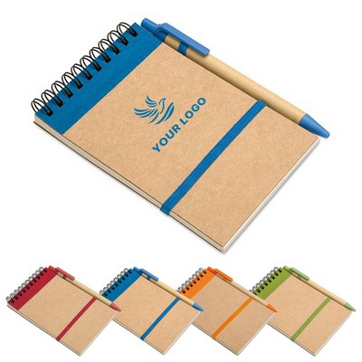 Eco-Friendly Mini Spiral Notebook & Pen Set