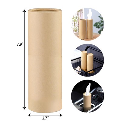 Gold Foil Cylinder Car Tissue Holder