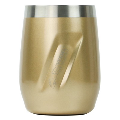 EcoVessel Port 10 Oz Trimax Triple Insulated Wine Cup/Rocks Glass W/Tritan Lid - Gold Dust