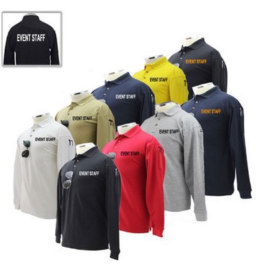 Event Staff Preshrunk 100% Polycotton Tactical Long Sleeve Polo Shirt