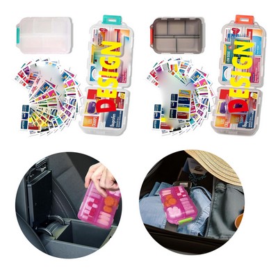 Pill Organizer with 147 Pieces Medicine Labels Set