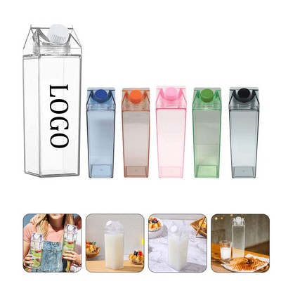 17OZ Plastic Clear Square Milk Bottles