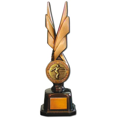 Stock Phoenix 14" Trophy with 2" Figure Skating Male Coin and Engraving Plate