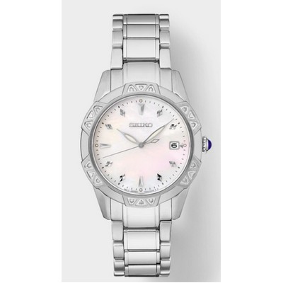 Seiko Women's Diamond Collection Stainless Steel Mother-of-Pearl Dial Watch