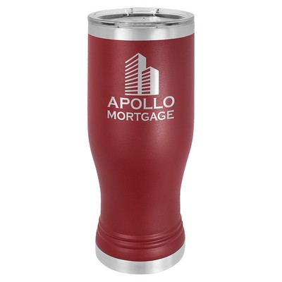 Maroon Polar Camel™ 20 oz Pilsner Tumbler with Clear Lid