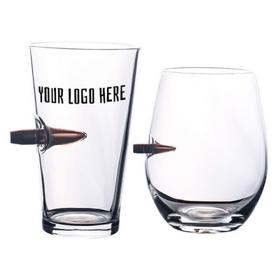 19oz Beer Glass with Bullet Embedded