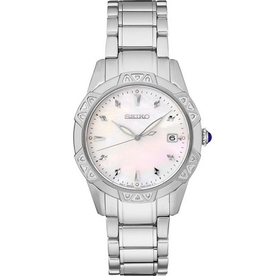 Seiko Watch Diamonds Ss Quartz Mop Dial