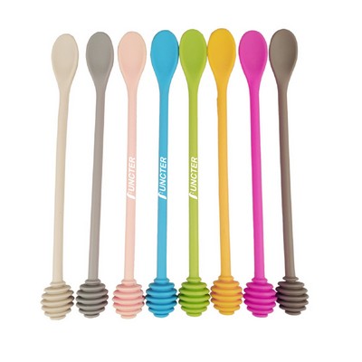 2 In 1 Silicone Honey Dipper Honey Spoon Syrup Dipper Food Stick Collecting Dispensing Drizzling Jam