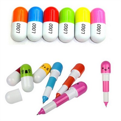 Telescopic Pill Shaped Ballpoint Pen