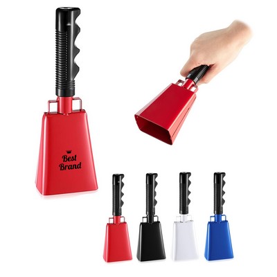 9 In Long Handle Metal Cowbell