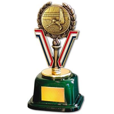 Stock 7" Trophy with 2" Gymnastics Male and Engraving Plate