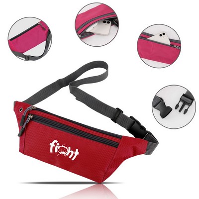 3 ZIPPER FANNY PACK ( 13" W x 4" H )
