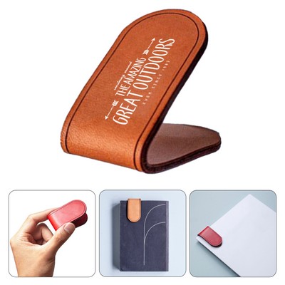 Magnetic Leather Bookmark