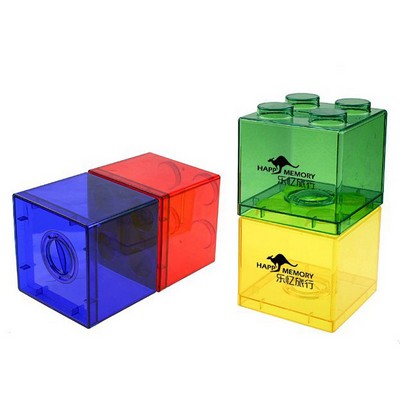 Building Block Clear Piggy Bank Plastic Coin Bank