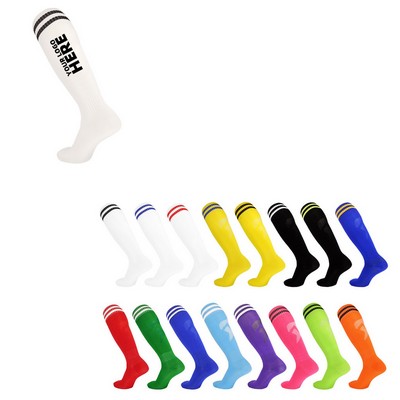 Adult&Kids Soccer Socks Knee Athletic High Tube Socks