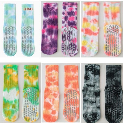 Tie-Dye Grip Yoga Crew Socks