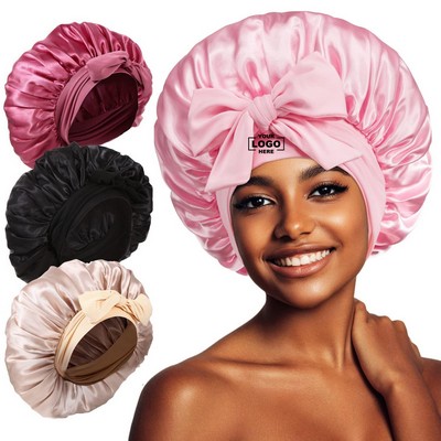 Luxury Satin Sleep Cap with Adjustable Band