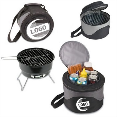 Portable 2-in-1 Cooler Bag with BBQ Grill