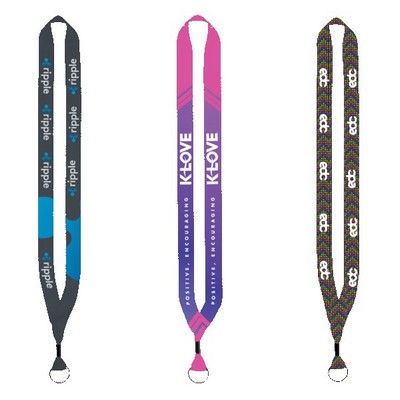 3/4" Dye-Sublimated Lanyard with Metal Crimp & Metal Split-Ring