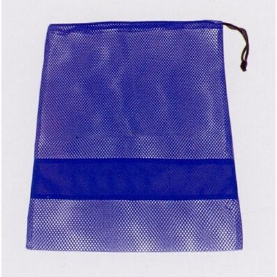 Nylon Mesh Drawstring Bag w/ Dark Band