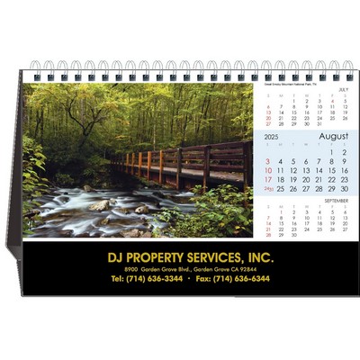 Americana 2025 Desktop Calendar w/Foil Stamped Hardboard Easel