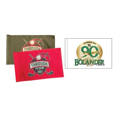 Single Reverse Tournament Sponsor Flag w/Golf Tube (14"x20")