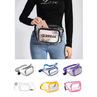 Transparent TPU Fanny Pack W/Two Zipper Pockets