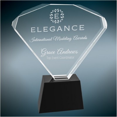 Fanfare Crystal Award, 8"H