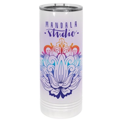 Polar Camel 22 oz. White Skinny Tumbler w/ Slider Lid