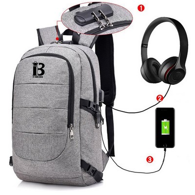 15.6 Inch Travel Laptop Backpack With Usb Charging Port
