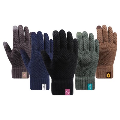 Adult Waffle Knit Gloves with Sensitive Touch and Custom Logo