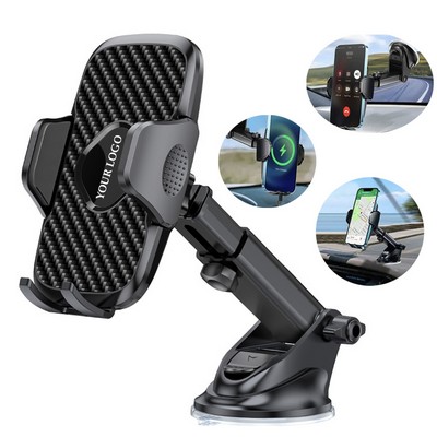 Handsfree Windshield Dash Strong Suction Cup Carbon Fiber Phone Holder Car Mount for Phone